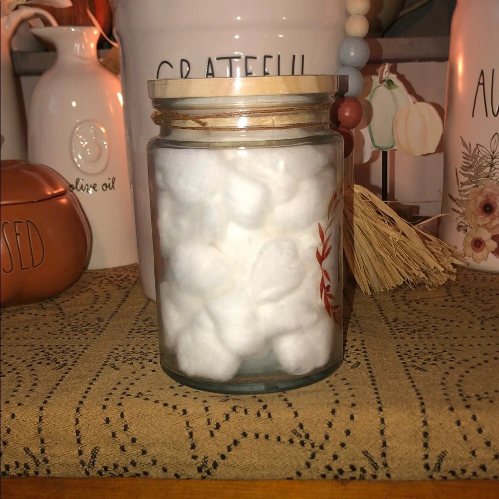 Rae Dunn BLESSED 60 Cotton Balls In Jar